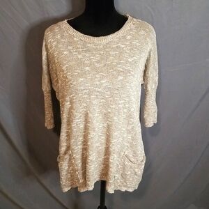Express Knit semi-sheer Sweater with pockets 3/4 length sleeve size xsmall EUC🎯